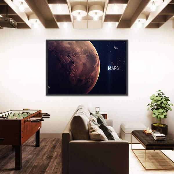 Planet Mars From Space Canvas Wall Art-3 Horizontal-Gallery Wrap-25" x 16"-Tiaracle