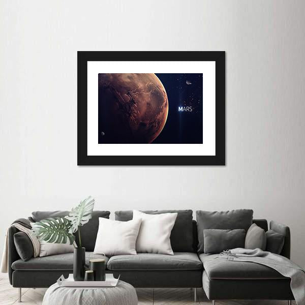 Planet Mars From Space Canvas Wall Art-3 Horizontal-Gallery Wrap-25" x 16"-Tiaracle