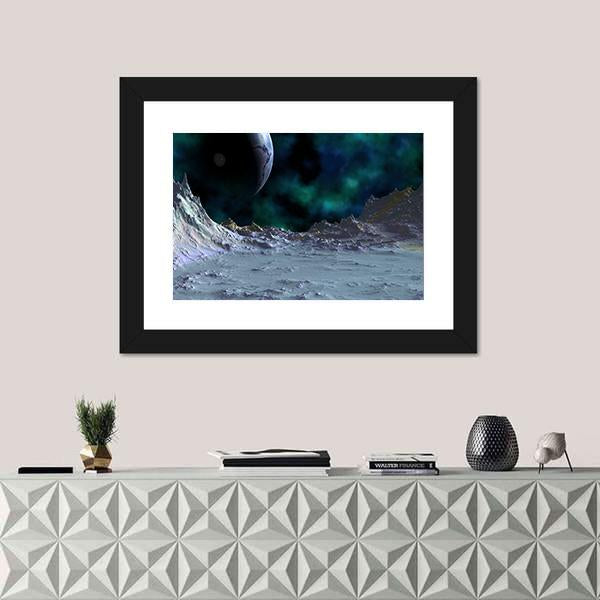 Planets Are In Deep Space Canvas Wall Art-1 Piece-Framed Print-20" x 16"-Tiaracle