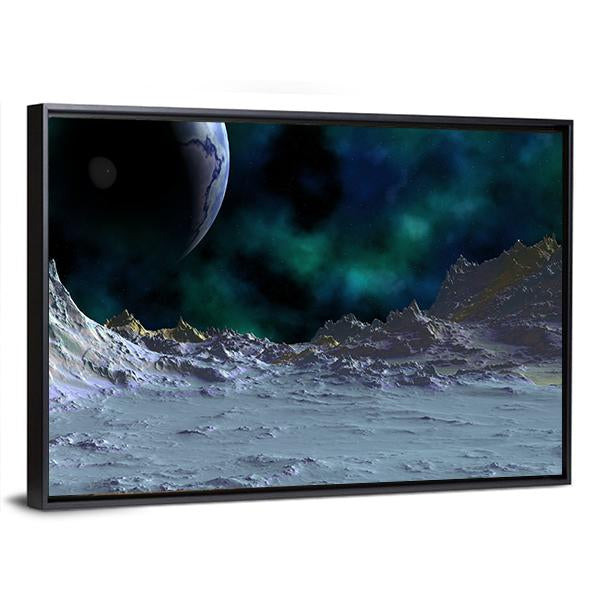 Planets Are In Deep Space Canvas Wall Art-3 Horizontal-Gallery Wrap-25" x 16"-Tiaracle