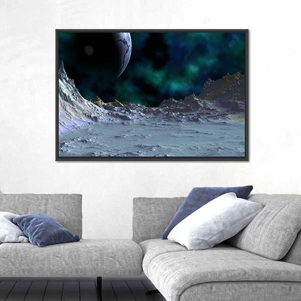 Planets Are In Deep Space Canvas Wall Art-3 Horizontal-Gallery Wrap-25" x 16"-Tiaracle