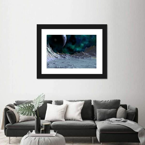 Planets Are In Deep Space Canvas Wall Art-3 Horizontal-Gallery Wrap-25" x 16"-Tiaracle
