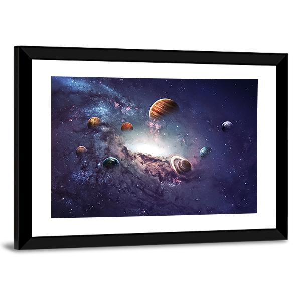 Planets Of The Solar System Canvas Wall Art-3 Horizontal-Gallery Wrap-25" x 16"-Tiaracle
