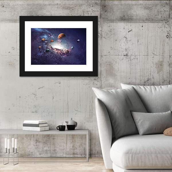 Planets Of The Solar System Canvas Wall Art-3 Horizontal-Gallery Wrap-25" x 16"-Tiaracle