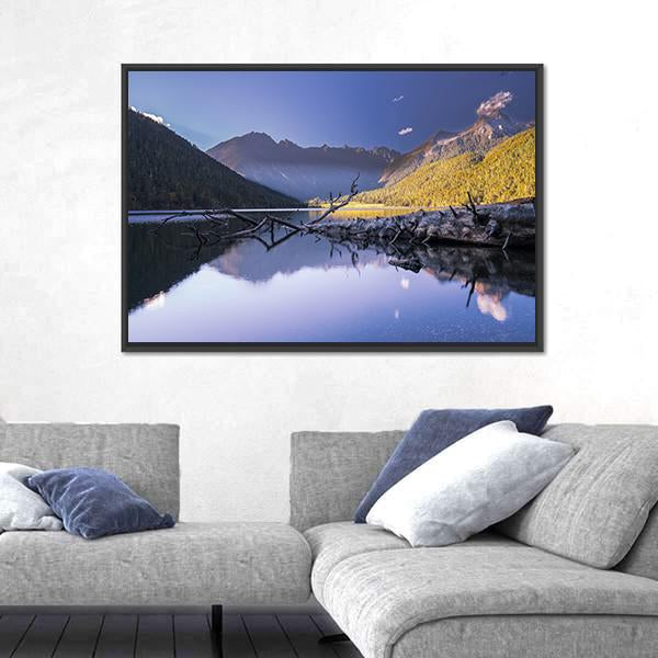 Plateau Lakes And Mountains Canvas Wall Art-3 Horizontal-Gallery Wrap-25" x 16"-Tiaracle