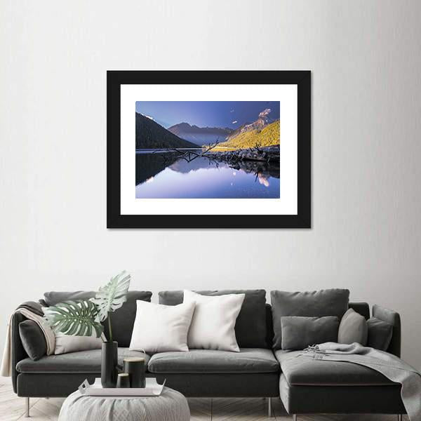 Plateau Lakes And Mountains Canvas Wall Art-3 Horizontal-Gallery Wrap-25" x 16"-Tiaracle
