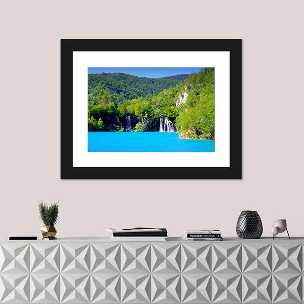 Plitvice Lakes National Park In Croatia Canvas Wall Art-1 Piece-Framed Print-20" x 16"-Tiaracle