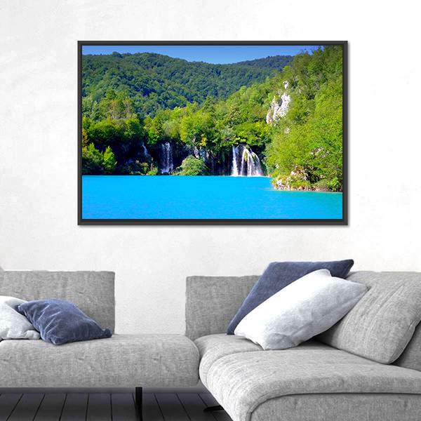 Plitvice Lakes National Park In Croatia Canvas Wall Art-3 Horizontal-Gallery Wrap-25" x 16"-Tiaracle