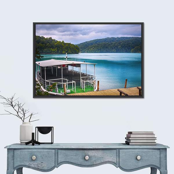 Plitvice Lakes Of Croatia Canvas Wall Art-1 Piece-Floating Frame-24" x 16"-Tiaracle