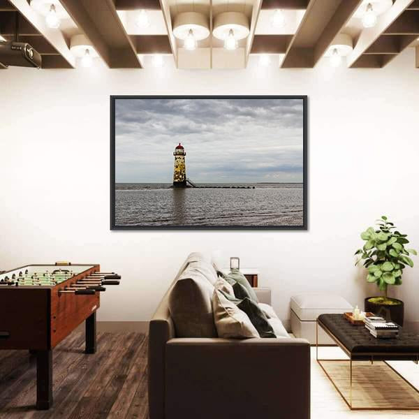 Point Of Ayr Derelict Lighthouse Canvas Wall Art-3 Horizontal-Gallery Wrap-25" x 16"-Tiaracle
