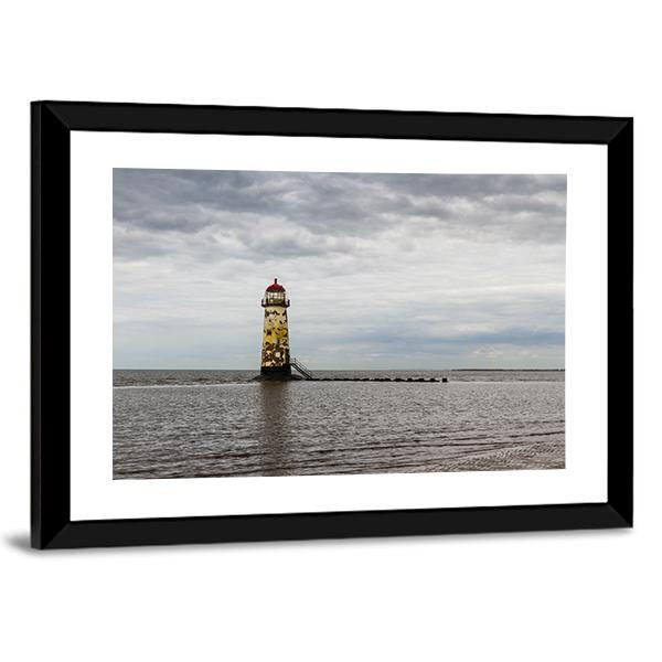 Point Of Ayr Derelict Lighthouse Canvas Wall Art-3 Horizontal-Gallery Wrap-25" x 16"-Tiaracle