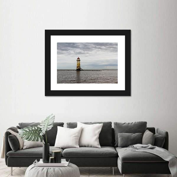 Point Of Ayr Derelict Lighthouse Canvas Wall Art-3 Horizontal-Gallery Wrap-25" x 16"-Tiaracle