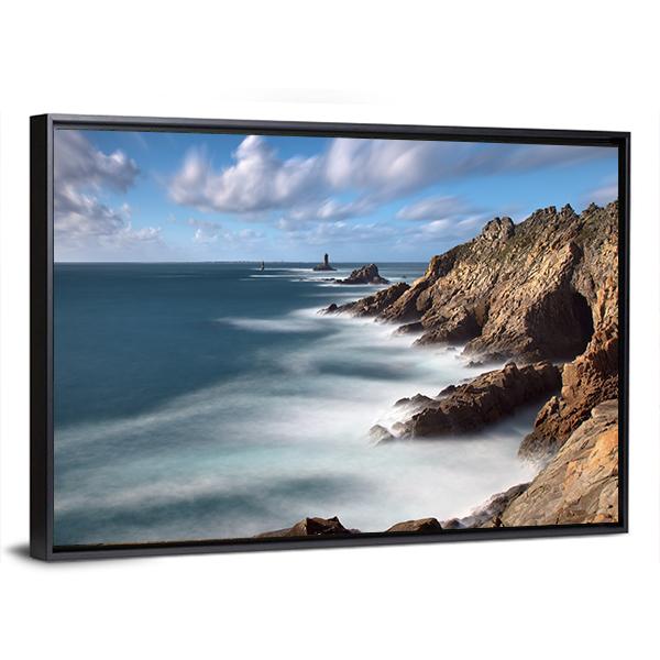 Pointe Du Raz in Brittany In France Canvas Wall Art-3 Horizontal-Gallery Wrap-25" x 16"-Tiaracle