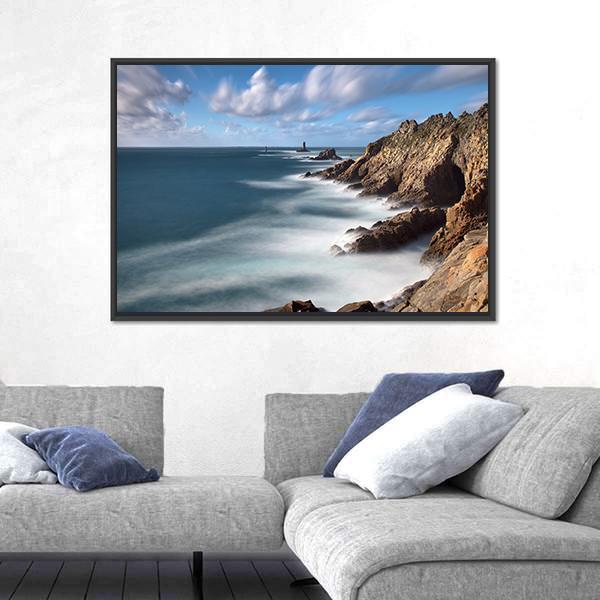Pointe Du Raz in Brittany In France Canvas Wall Art-3 Horizontal-Gallery Wrap-25" x 16"-Tiaracle