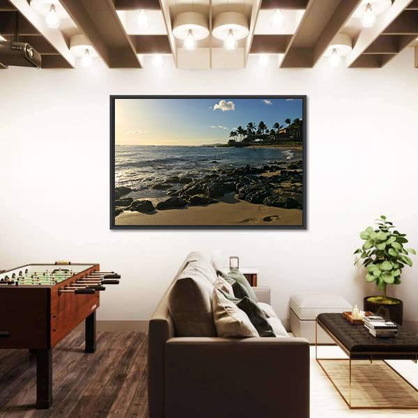 Poipu Beach Park On The Hawaiian Island Of Kauai Canvas Wall Art-3 Horizontal-Gallery Wrap-25" x 16"-Tiaracle