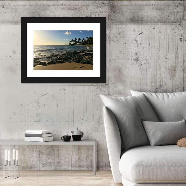 Poipu Beach Park On The Hawaiian Island Of Kauai Canvas Wall Art-5 Horizontal-Gallery Wrap-22" x 12"-Tiaracle