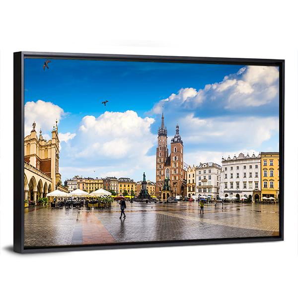 Poland's Historic Center Canvas Wall Art-3 Horizontal-Gallery Wrap-25" x 16"-Tiaracle