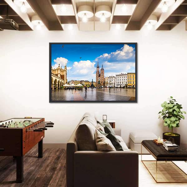 Poland's Historic Center Canvas Wall Art-5 Horizontal-Gallery Wrap-22" x 12"-Tiaracle