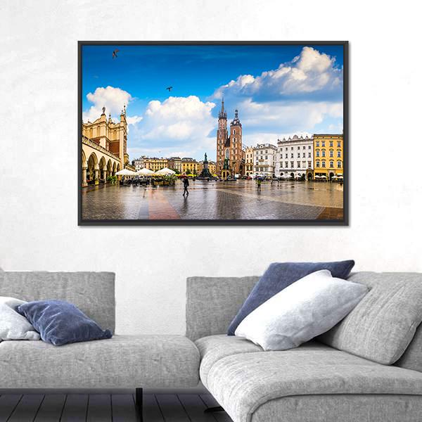 Poland's Historic Center Canvas Wall Art-3 Horizontal-Gallery Wrap-25" x 16"-Tiaracle