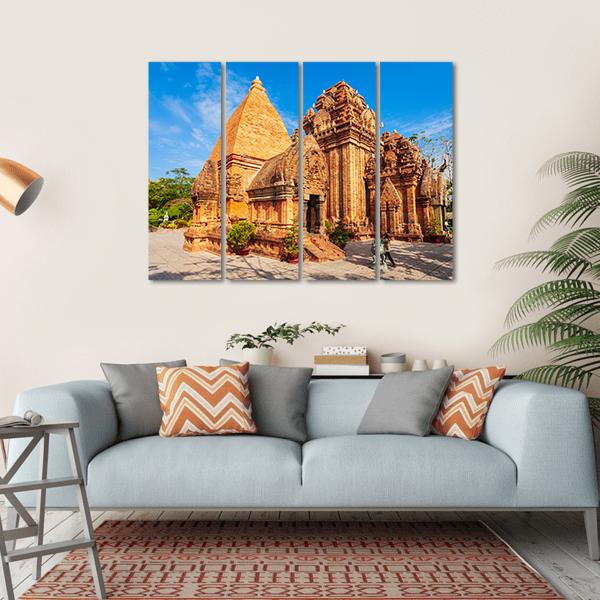 Ponagar Temple In Vietnam Canvas Wall Art-4 Horizontal-Gallery Wrap-34" x 24"-Tiaracle