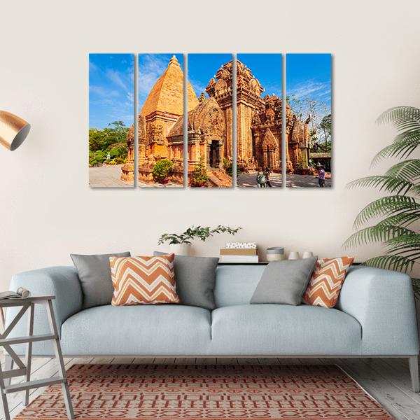 Ponagar Temple In Vietnam Canvas Wall Art-5 Horizontal-Gallery Wrap-22" x 12"-Tiaracle