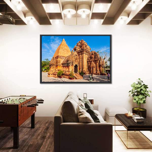 Ponagar Temple In Vietnam Canvas Wall Art-3 Horizontal-Gallery Wrap-25" x 16"-Tiaracle