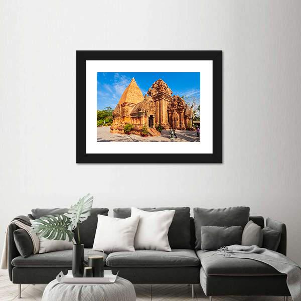 Ponagar Temple In Vietnam Canvas Wall Art-3 Horizontal-Gallery Wrap-25" x 16"-Tiaracle