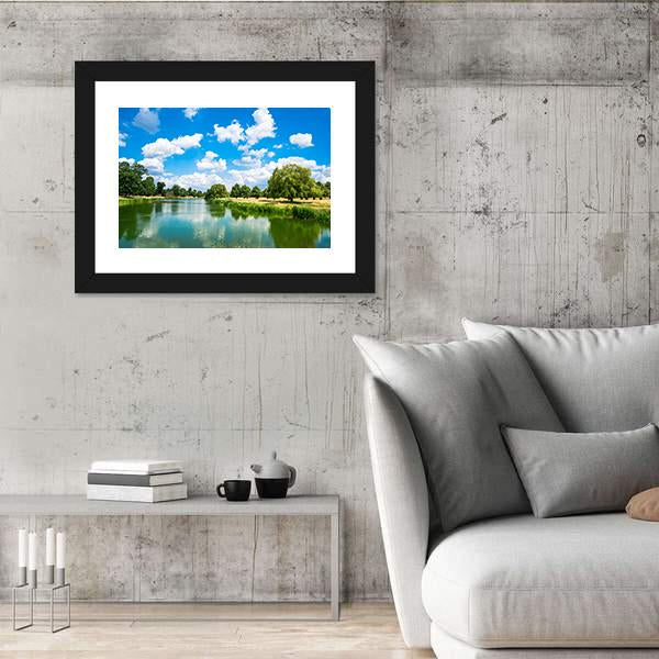 Pond In Hampton Court Park In South London Canvas Wall Art-3 Horizontal-Gallery Wrap-25" x 16"-Tiaracle