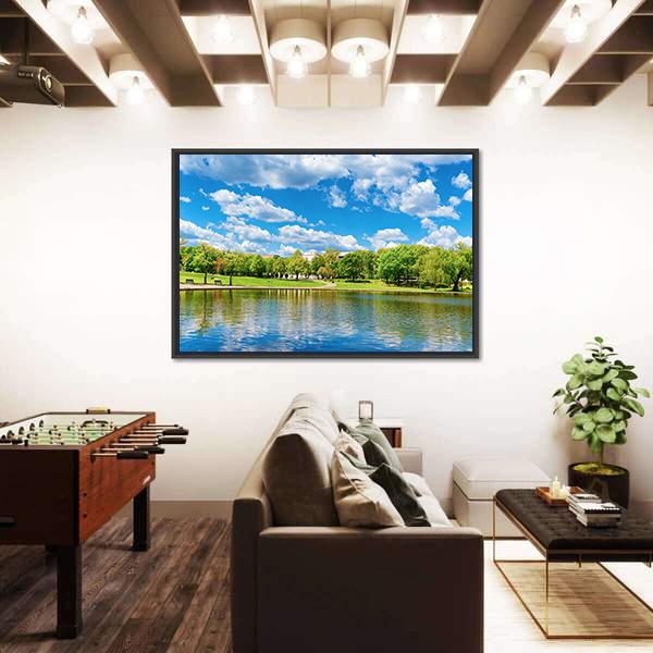 Pond In National Mall Washington Canvas Wall Art-3 Horizontal-Gallery Wrap-25" x 16"-Tiaracle
