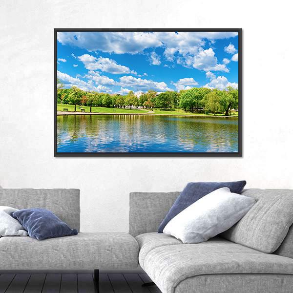Pond In National Mall Washington Canvas Wall Art-3 Horizontal-Gallery Wrap-25" x 16"-Tiaracle