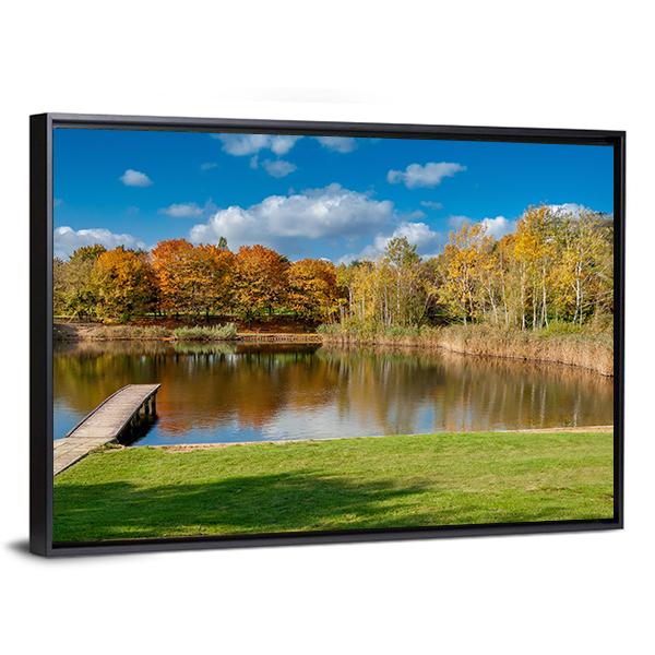 Pond In Public Park Szczesliwice In Warsaw Canvas Wall Art-3 Horizontal-Gallery Wrap-25" x 16"-Tiaracle