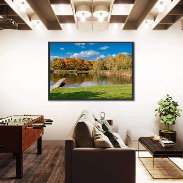 Pond In Public Park Szczesliwice In Warsaw Canvas Wall Art-3 Horizontal-Gallery Wrap-25" x 16"-Tiaracle