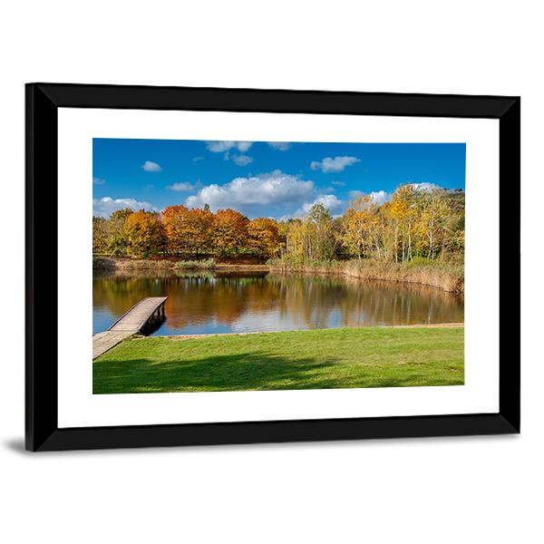 Pond In Public Park Szczesliwice In Warsaw Canvas Wall Art-3 Horizontal-Gallery Wrap-25" x 16"-Tiaracle