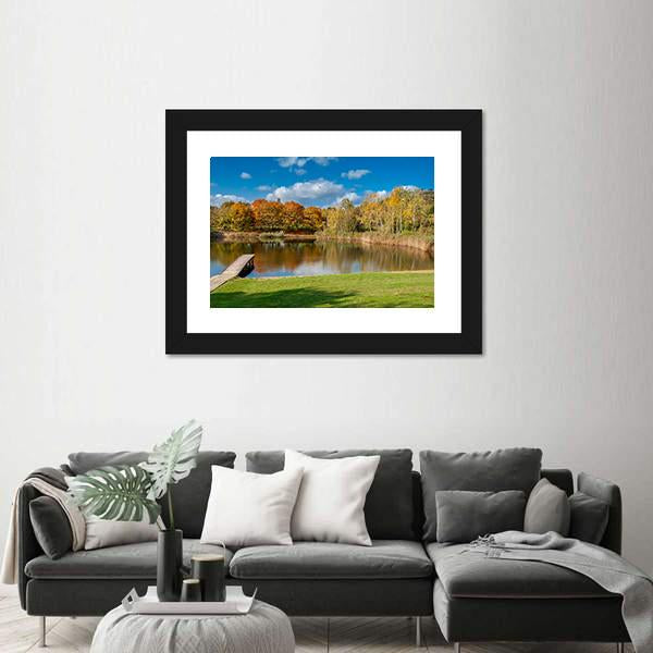 Pond In Public Park Szczesliwice In Warsaw Canvas Wall Art-3 Horizontal-Gallery Wrap-25" x 16"-Tiaracle
