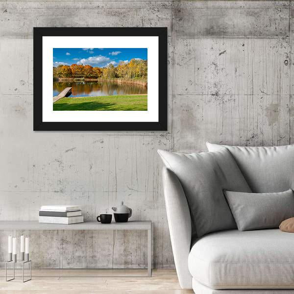 Pond In Public Park Szczesliwice In Warsaw Canvas Wall Art-3 Horizontal-Gallery Wrap-25" x 16"-Tiaracle