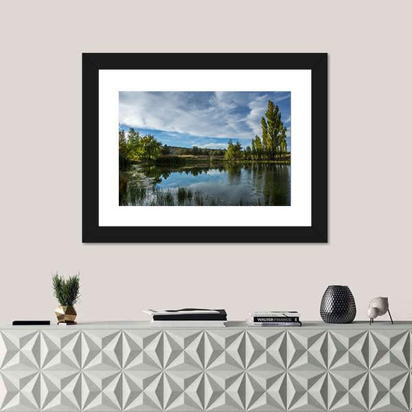 Pond In The Arizona Desert Canvas Wall Art-1 Piece-Framed Print-20&quot; x 16&quot;-Tiaracle
