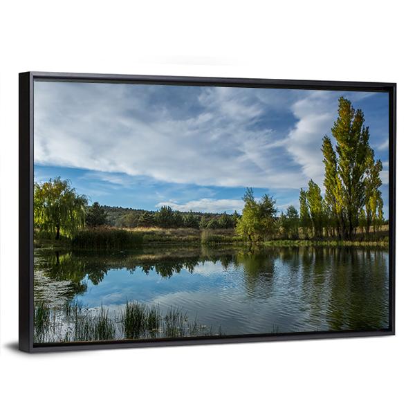 Pond In The Arizona Desert Canvas Wall Art-3 Horizontal-Gallery Wrap-25&quot; x 16&quot;-Tiaracle