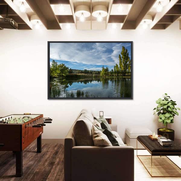 Pond In The Arizona Desert Canvas Wall Art-3 Horizontal-Gallery Wrap-25&quot; x 16&quot;-Tiaracle