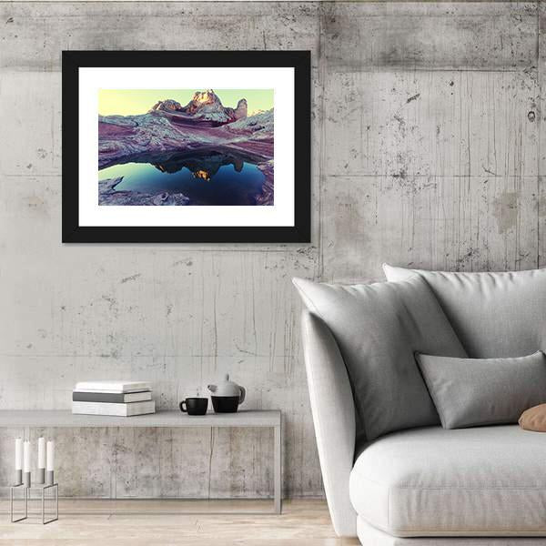 Pond In Vermilion Cliffs Canvas Wall Art-3 Horizontal-Gallery Wrap-25" x 16"-Tiaracle