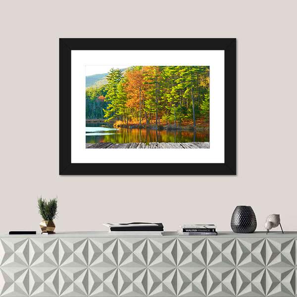 Pond In White Mountain Canvas Wall Art-1 Piece-Framed Print-20" x 16"-Tiaracle