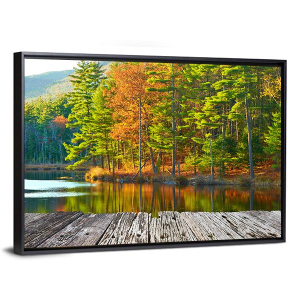 Pond In White Mountain Canvas Wall Art-3 Horizontal-Gallery Wrap-25" x 16"-Tiaracle