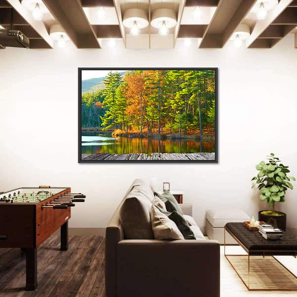 Pond In White Mountain Canvas Wall Art-3 Horizontal-Gallery Wrap-25" x 16"-Tiaracle