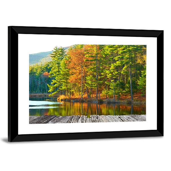 Pond In White Mountain Canvas Wall Art-3 Horizontal-Gallery Wrap-25" x 16"-Tiaracle