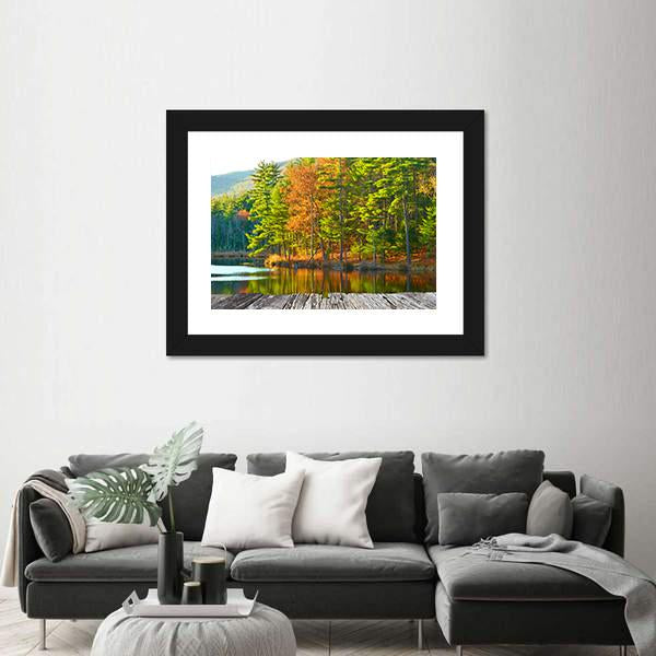 Pond In White Mountain Canvas Wall Art-3 Horizontal-Gallery Wrap-25" x 16"-Tiaracle