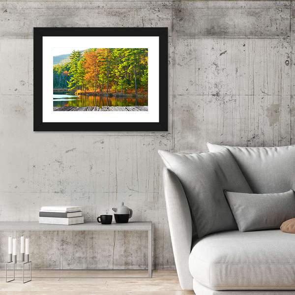 Pond In White Mountain Canvas Wall Art-3 Horizontal-Gallery Wrap-25" x 16"-Tiaracle