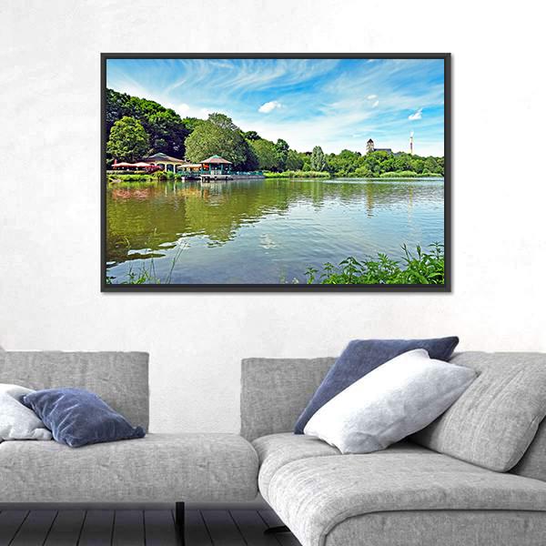 Pond Schlossteich In Chemnitz Germany Canvas Wall Art-3 Horizontal-Gallery Wrap-25" x 16"-Tiaracle