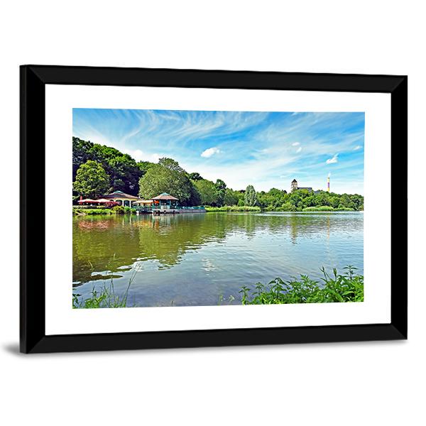 Pond Schlossteich In Chemnitz Germany Canvas Wall Art-3 Horizontal-Gallery Wrap-25" x 16"-Tiaracle