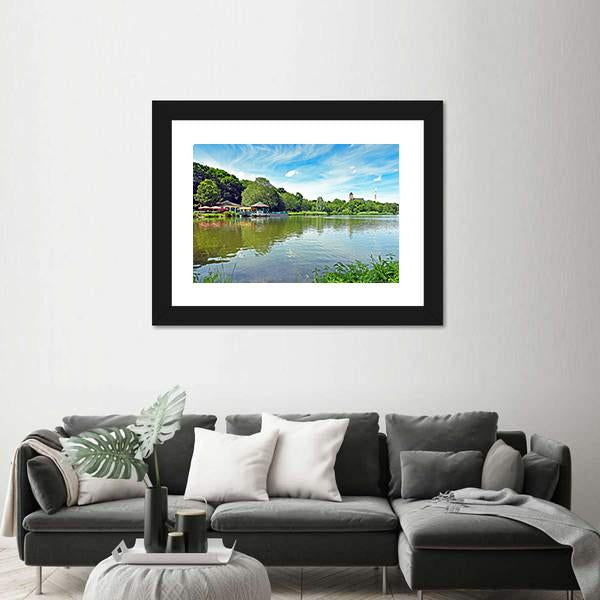 Pond Schlossteich In Chemnitz Germany Canvas Wall Art-3 Horizontal-Gallery Wrap-25" x 16"-Tiaracle