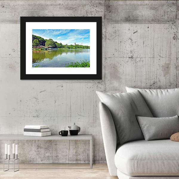 Pond Schlossteich In Chemnitz Germany Canvas Wall Art-3 Horizontal-Gallery Wrap-25" x 16"-Tiaracle