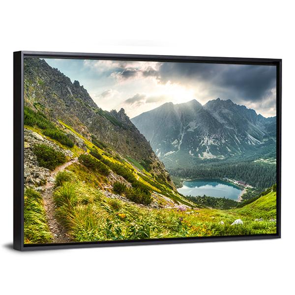 Poprad Pond Canvas Wall Art-1 Piece-Floating Frame-24" x 16"-Tiaracle